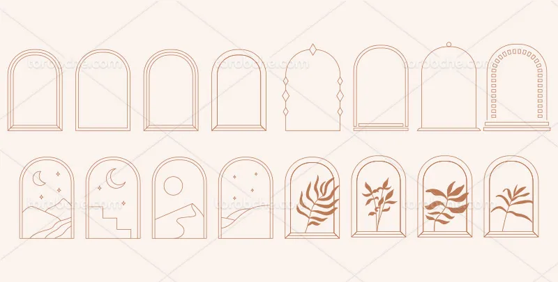 وکتور کادر مینیمال قهوه ای