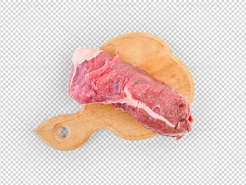 عکس PNG گوشت قرمز روی تخته چوبی