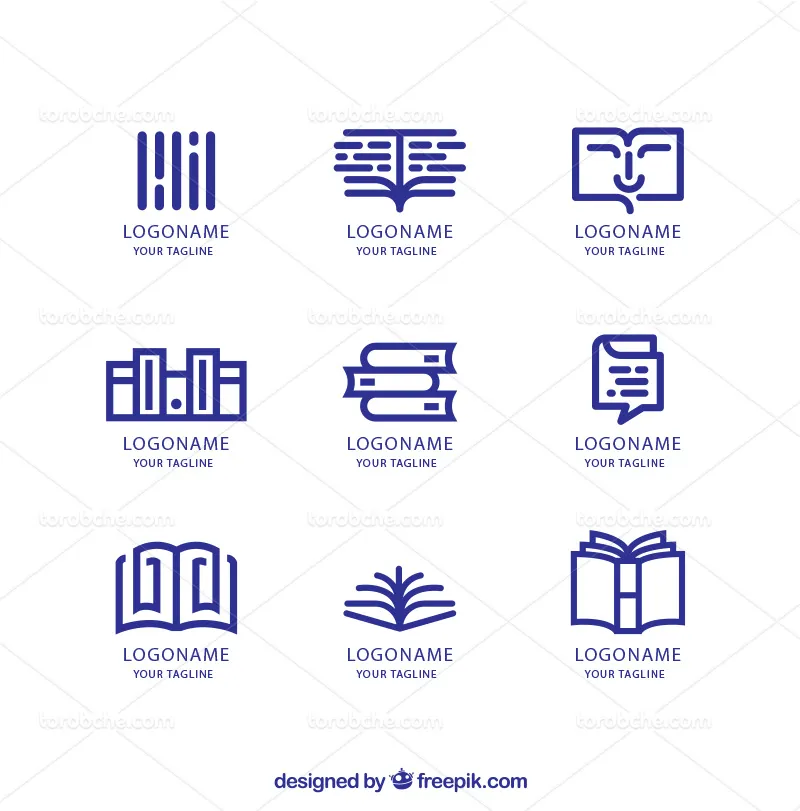 وکتور لوگوی کتابخانه آبی