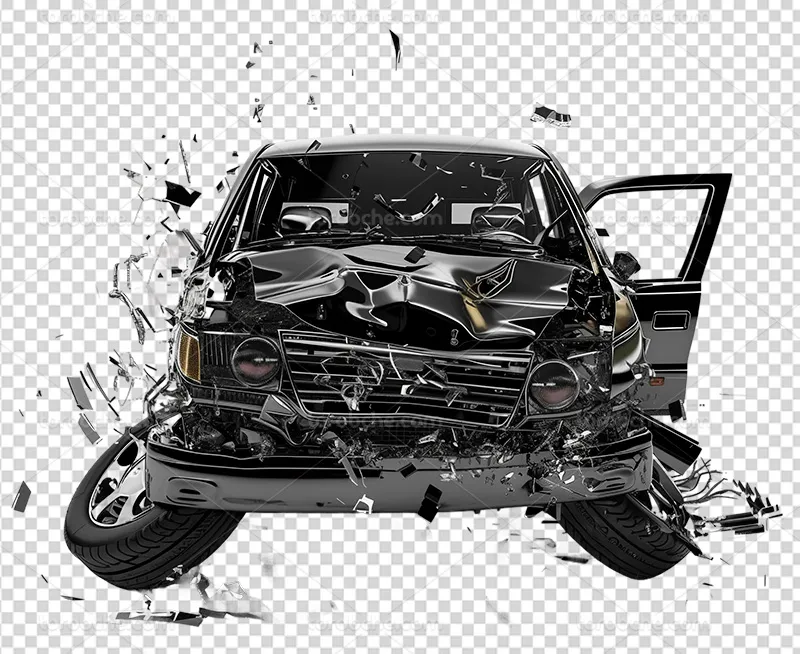 عکس ماشین تصادف کرده PNG
