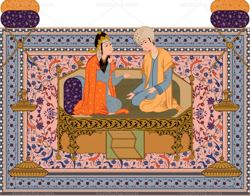 وکتور نقاشی مینیاتوری سنتی