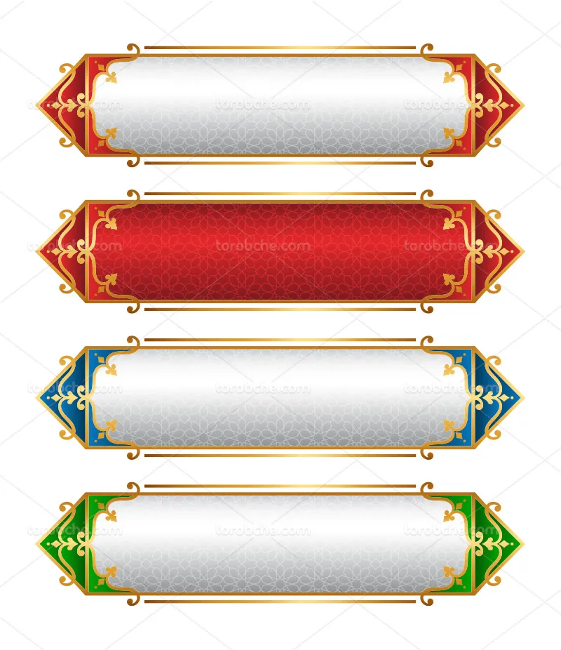 وکتور کادر سنتی رنگارنگ