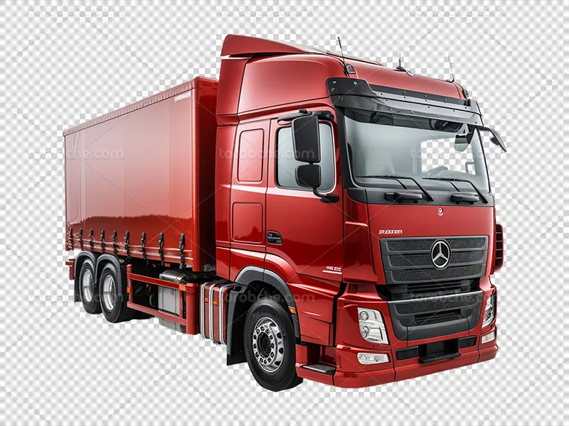 عکس PNG تریلی قرمز رنگ
