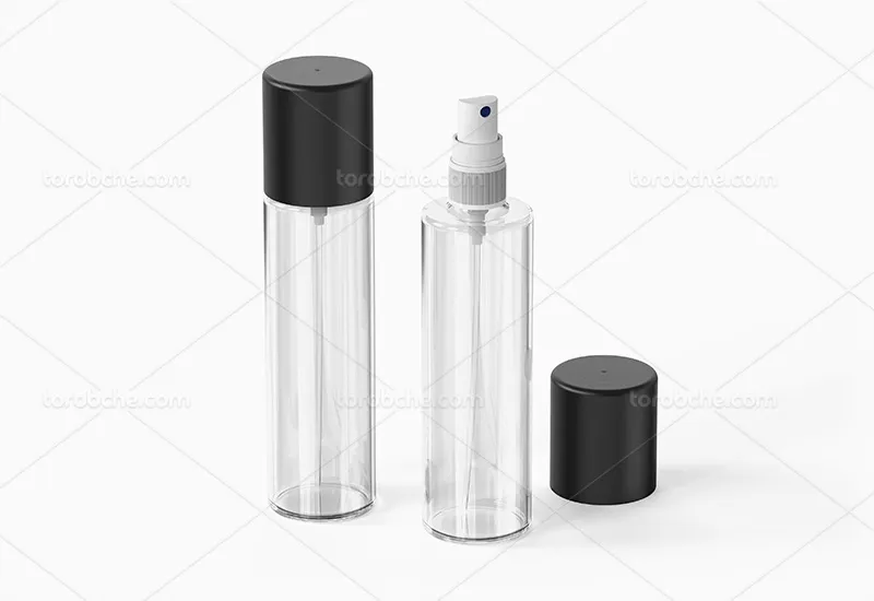 موکاپ لایه باز بطری شفاف اسپری پلاستیکی رایگان