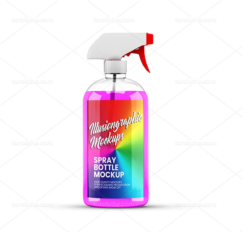 موکاپ PSD بطری اسپری شوینده