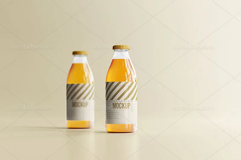 موکاپ PSD بطری شیشه ای لایه باز