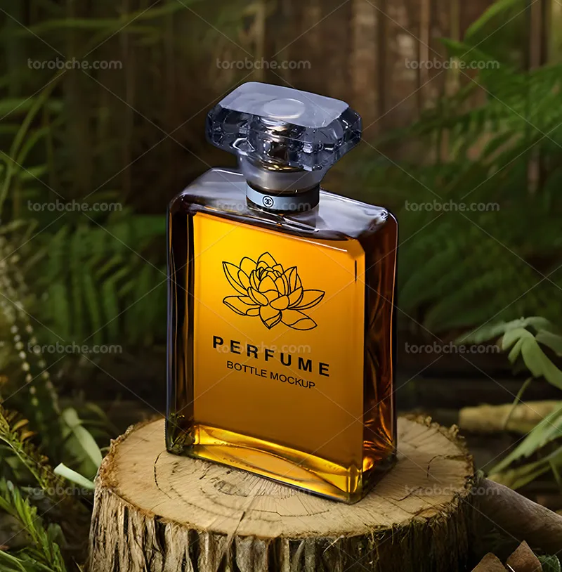 موکاپ بطری عطر شیشه ای مناسب برای طراحی