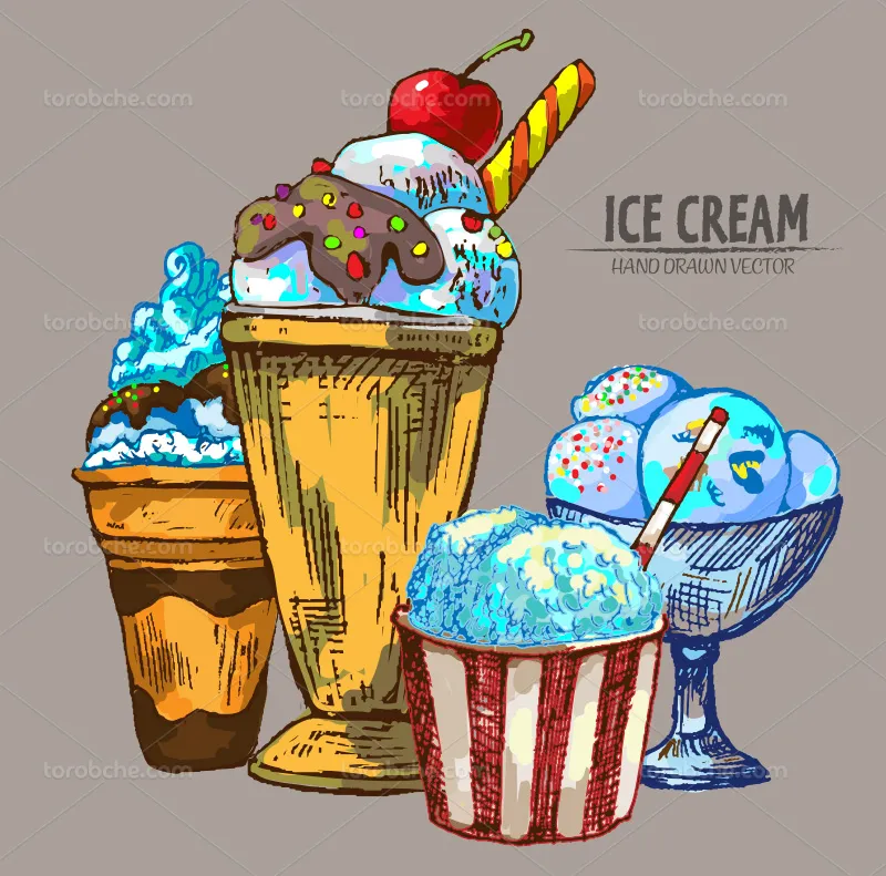 وکتور بستنی برای طراحی بنر