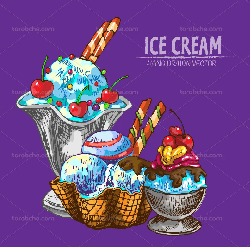 وکتور بستنی برای طراحی پوستر