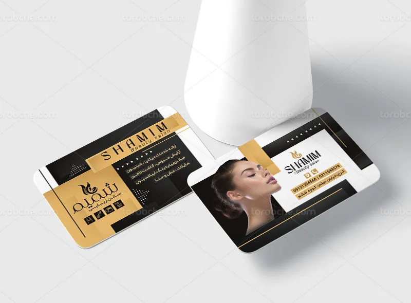 طرح کارت ویزیت لایه باز برای سالن زیبایی