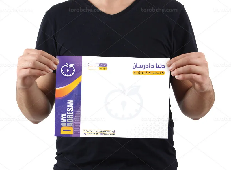طرح لایه باز سربرگ پزشک و کارشناس تغذیه