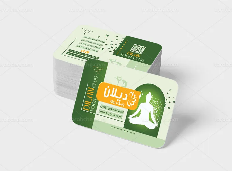 طرح لایه باز کارت ویزیت باشگاه یوگا