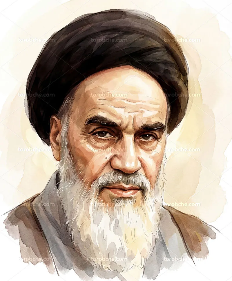 طرح نقاشی دیجیتال امام خمینی (ره)
