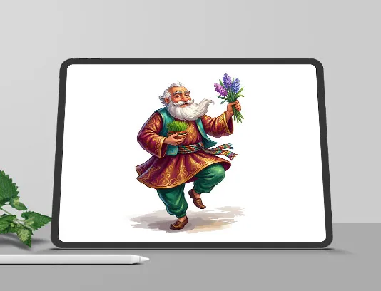 نقاشی دیجیتال کاراکتر عمو نوروز