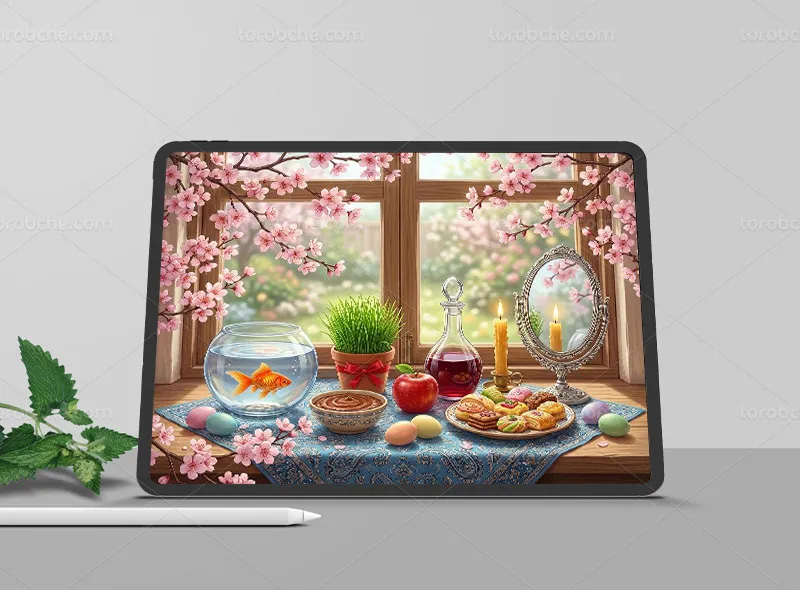 نقاشی دیجیتال هفت سین نوروز