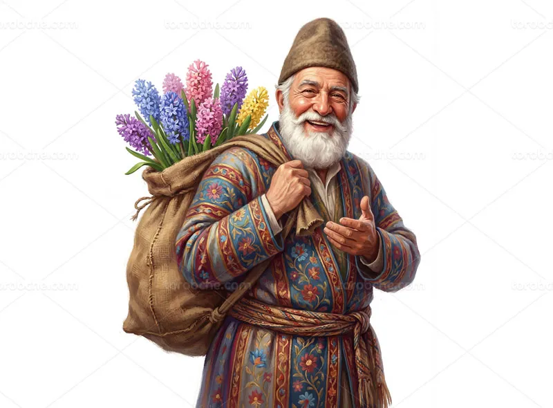 نقاشی دیجیتال کاراکتر عمو نوروز و سنبل