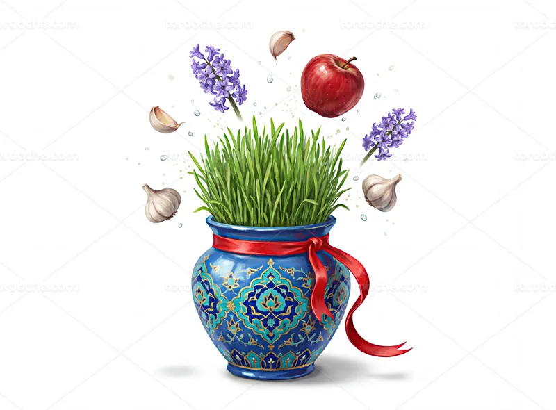 نقاشی دیجیتال سبزه نوروزی