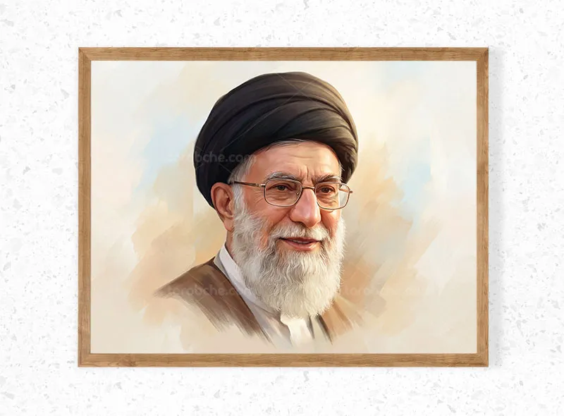 نقاشی دیجیتال چهره آیت الله خامنه ای