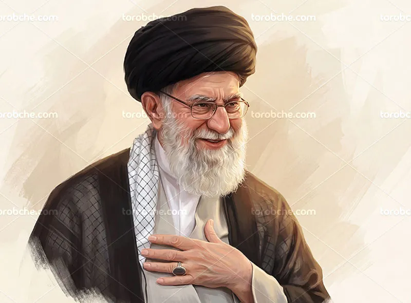 نقاشی دیجیتال امام خامنه ای (ره)