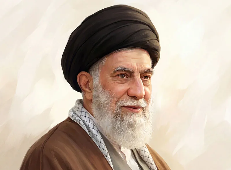 نقاشی دیجیتال شهید حضرت آیت الله خامنه ای رایگان