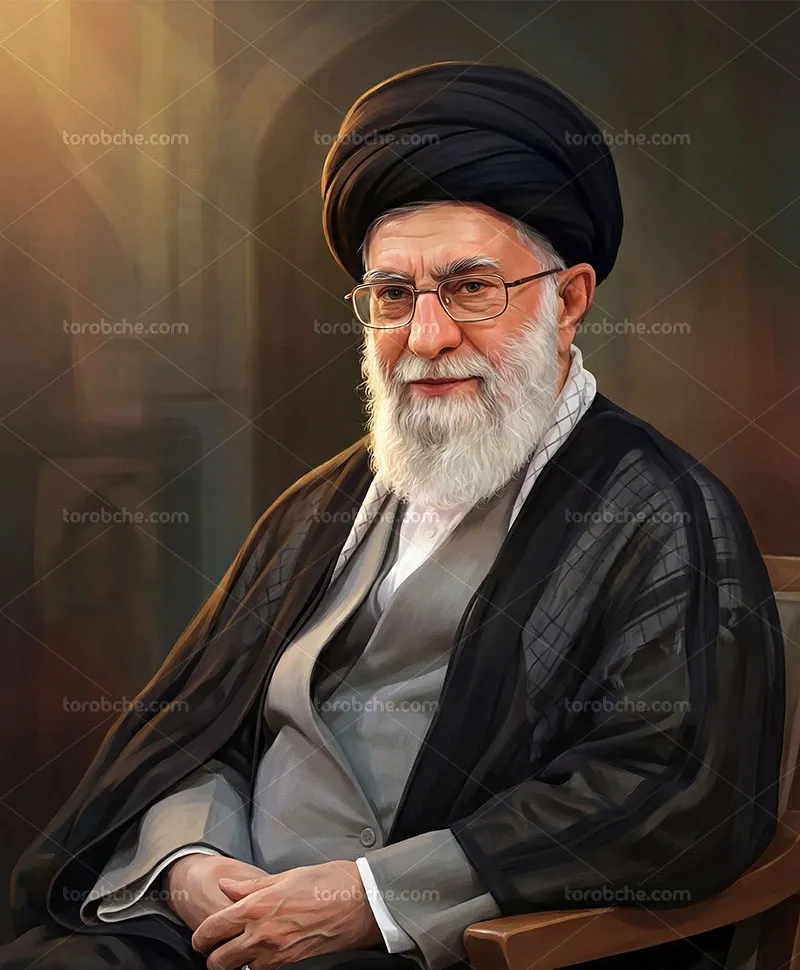 نقاشی رهبر شهید حضرت آیت الله سید علی خامنه ای