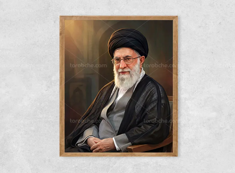 نقاشی رهبر شهید حضرت آیت الله سید علی خامنه ای