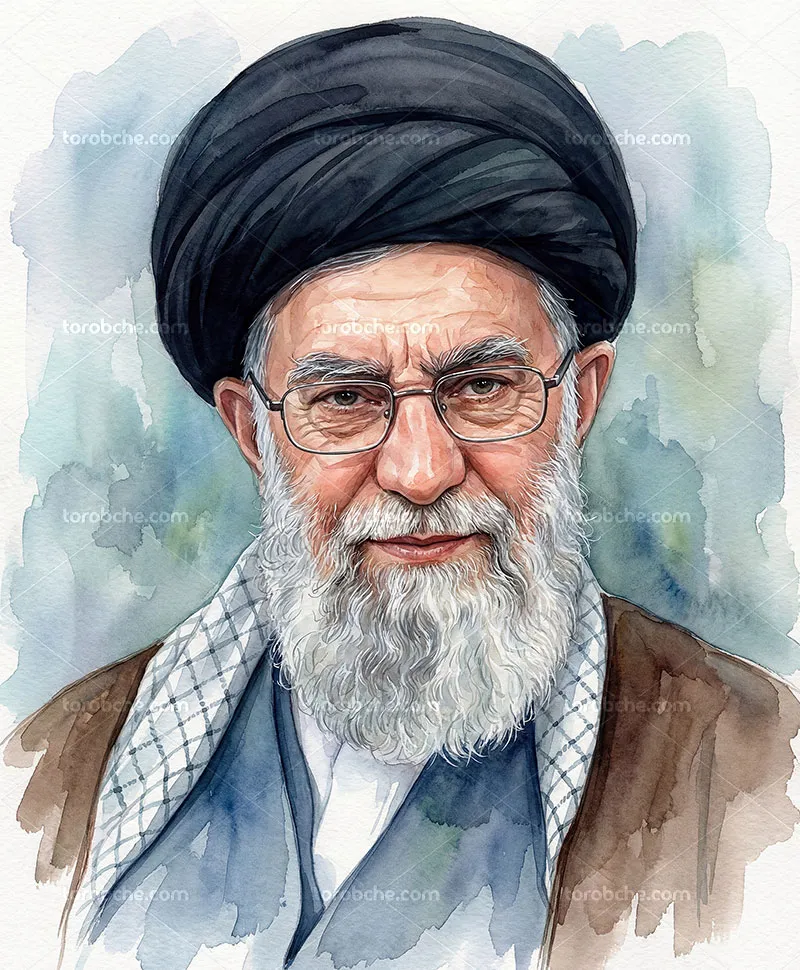 نقاشی دیجیتال رهبر شهید انقلاب اسلامی ایران