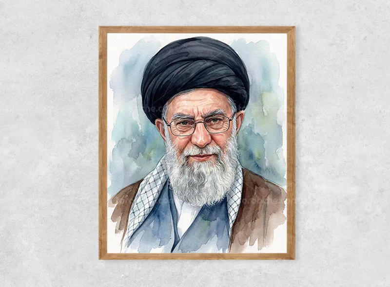 نقاشی دیجیتال رهبر شهید انقلاب اسلامی ایران