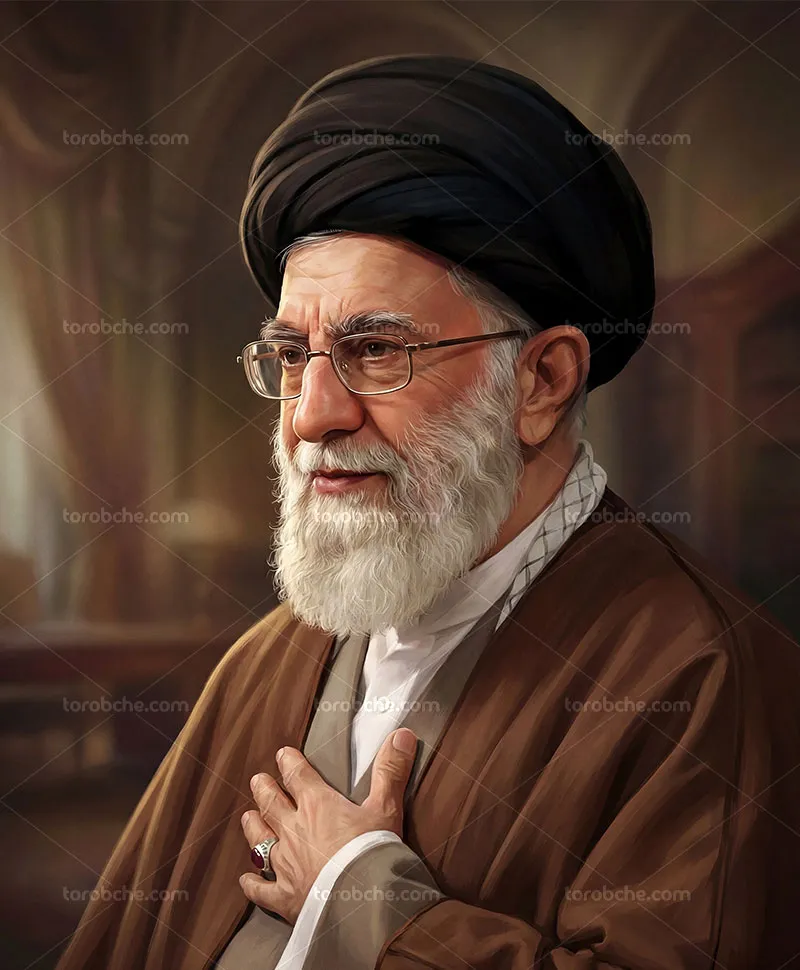 نقاشی دیجیتال شهید راه حق حضرت آیت الله العظمی سید علی خامنهای