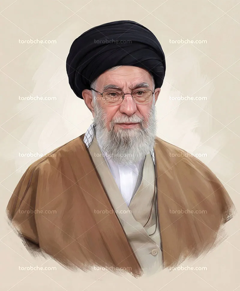 نقاشی دیجیتال شهید آیت الله سید علی حسینی خامنهای