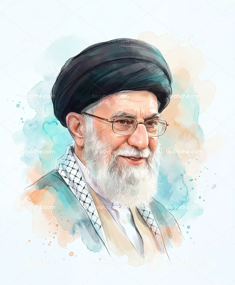 نقاشی دیجیتال شهید آیت الله العظمی سید علی حسینی خامنه ای