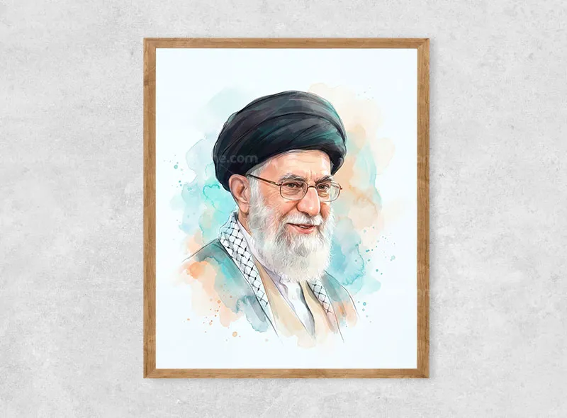 نقاشی دیجیتال شهید آیت الله العظمی سید علی حسینی خامنه ای