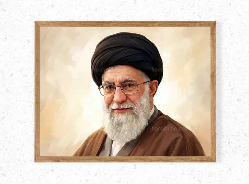 نقاشی شهید آیت الله سید علی حسینی خامنه ای (ره)