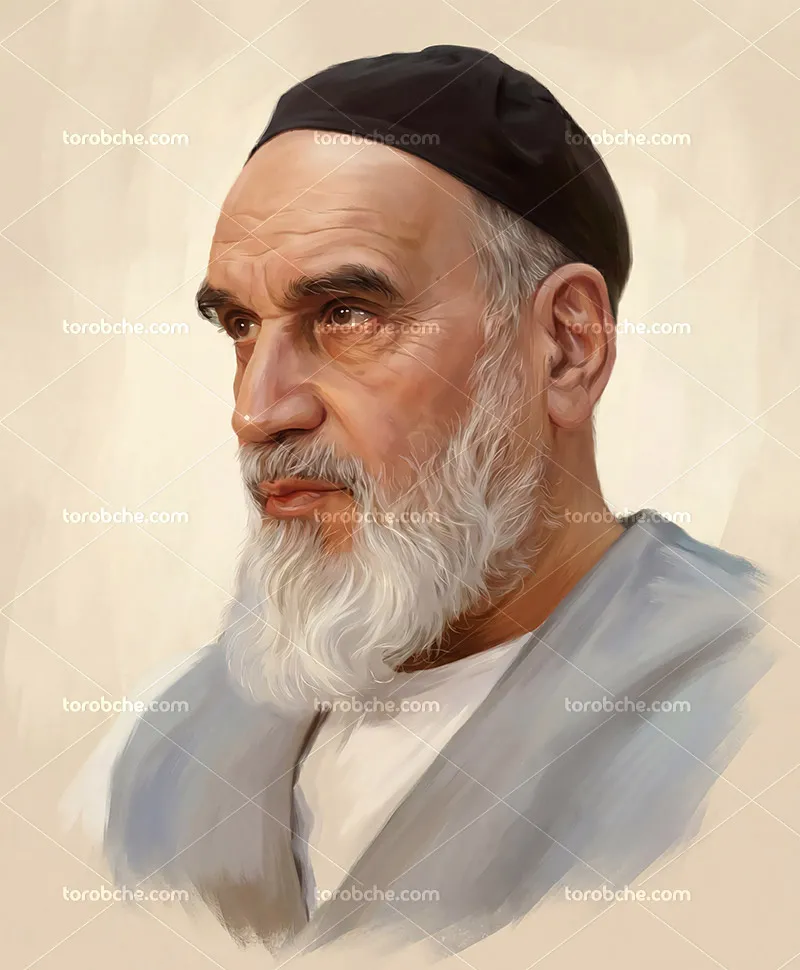 نقاشی دیجیتال آیت الله خمینی (ره)