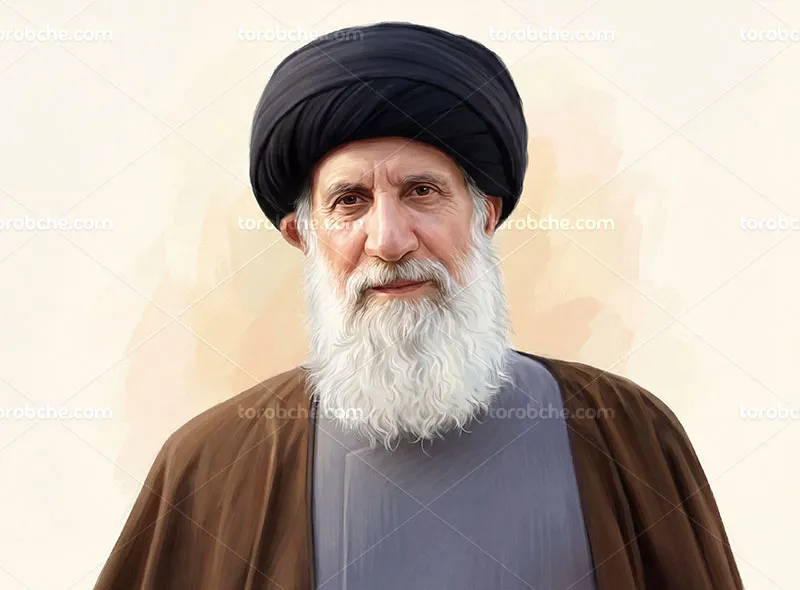طرح نقاشی دیجیتال آیت الله فاطمی نیا