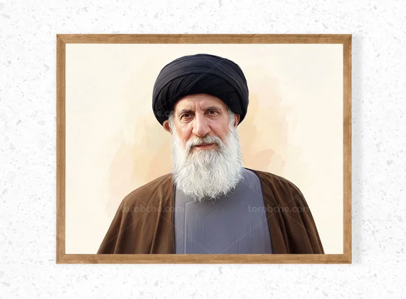 طرح نقاشی دیجیتال آیت الله فاطمی نیا