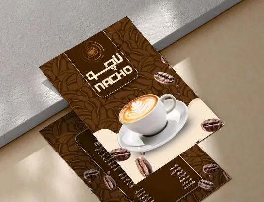 طرح لایه باز منو کافه قابل ویرایش