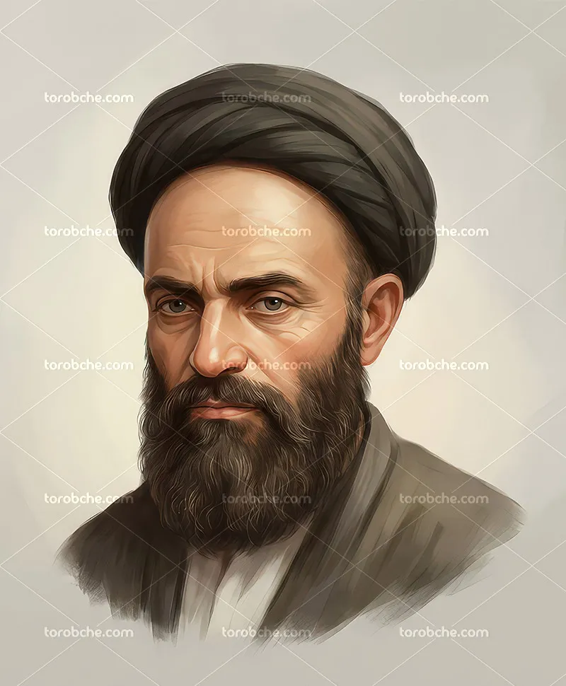 نقاشی دیجیتال ایام میانسالی آیت الله سید علی قاضی