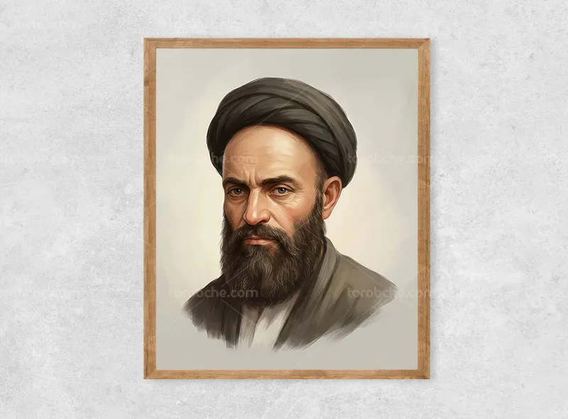 نقاشی دیجیتال ایام میانسالی آیت الله سید علی قاضی