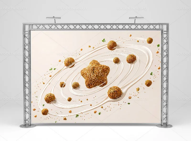 طرح پوستر جذاب کهکشان فلافل برای فست فود