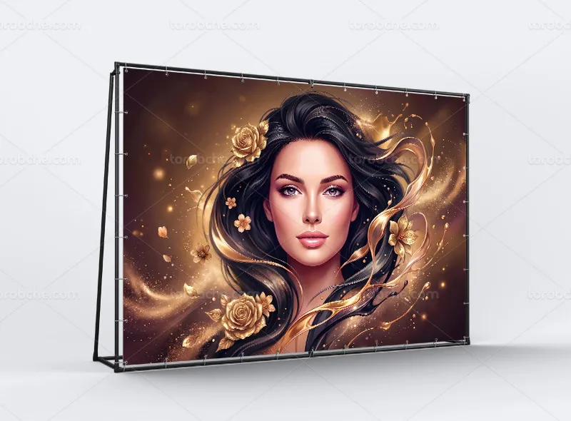 طرح پوستر دیواری جذاب و انتزاعی سالن زیبایی