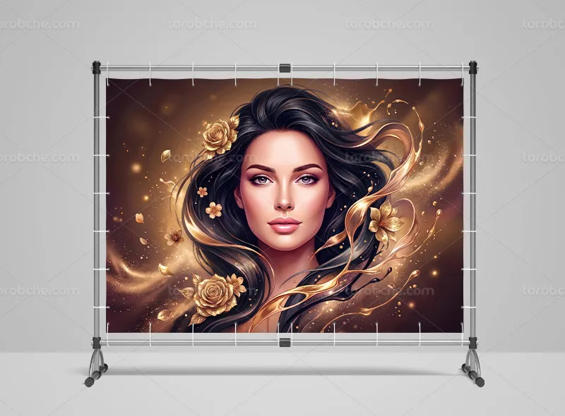 طرح پوستر دیواری جذاب و انتزاعی سالن زیبایی