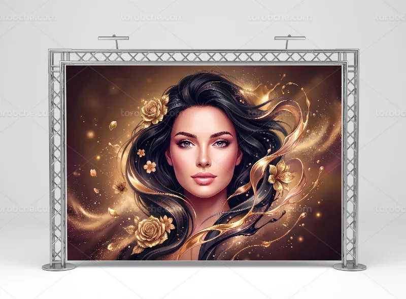طرح پوستر دیواری جذاب و انتزاعی سالن زیبایی