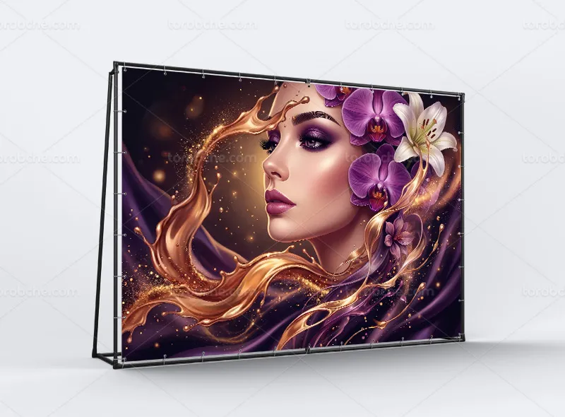 پوستر جذاب و انتزاعی سالن آرایشی بانوان