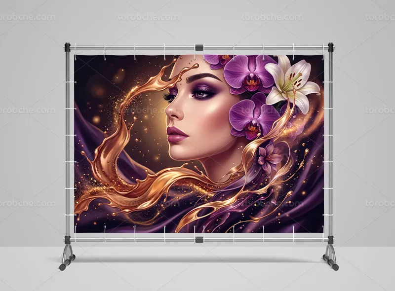 پوستر جذاب و انتزاعی سالن آرایشی بانوان
