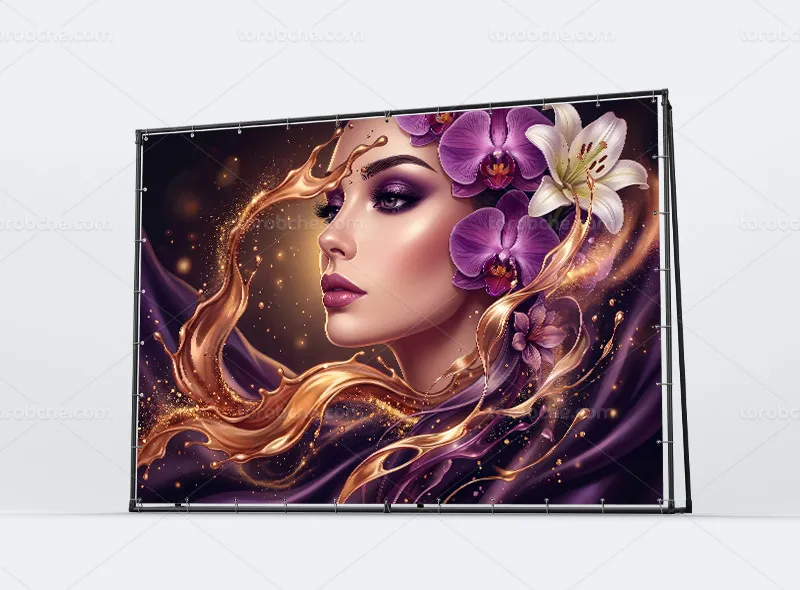 پوستر جذاب و انتزاعی سالن آرایشی بانوان