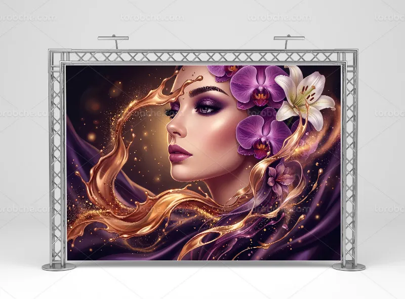 پوستر جذاب و انتزاعی سالن آرایشی بانوان