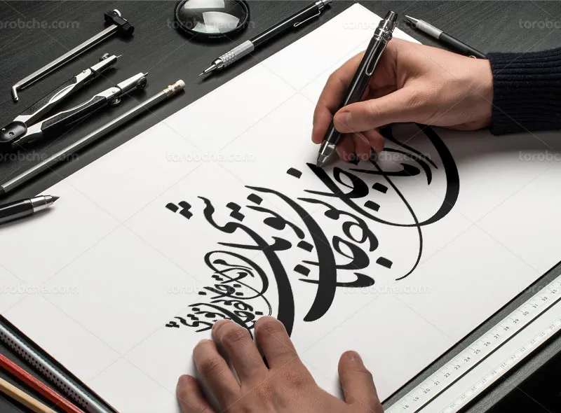 وکتور کالیگرافی شعر مرا تا جان بود جانان تو باشی