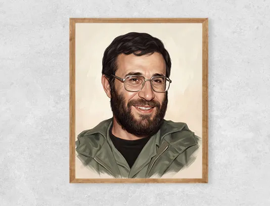 نقاشی پرتره شهید محمد بروجردی
