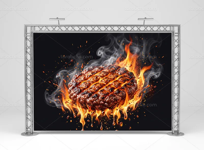 پوستر دیواری جذاب همبرگر گریل